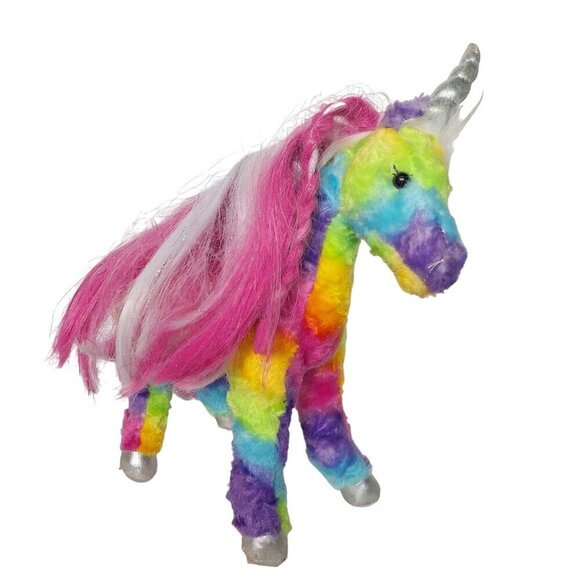 Douglas Joy Rainbow Princess Tie Dye Unicorn Plush Stuffed Animal 2020 14"